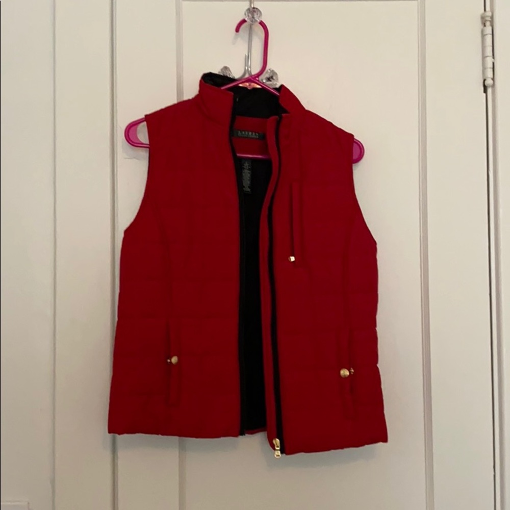 Red quilted vest